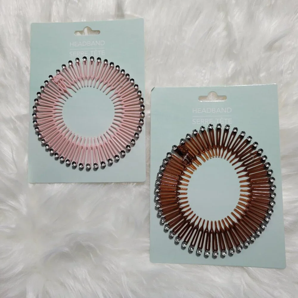 Set of 2 Women's Stretch Comb Headbands